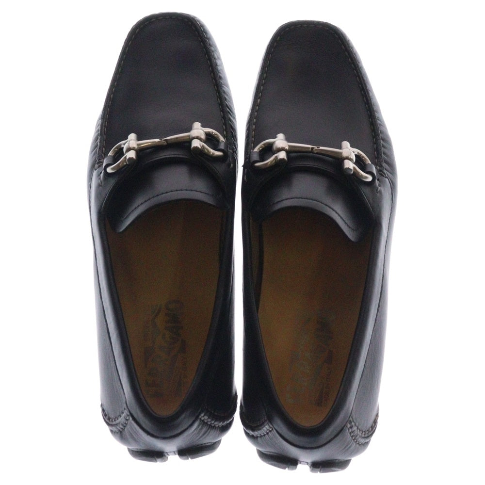 Salvatore Ferragamo(サルヴァトーレ フェラガモ) ホースビット レザー ローファー モカシン ドライビングシューズ ブラック