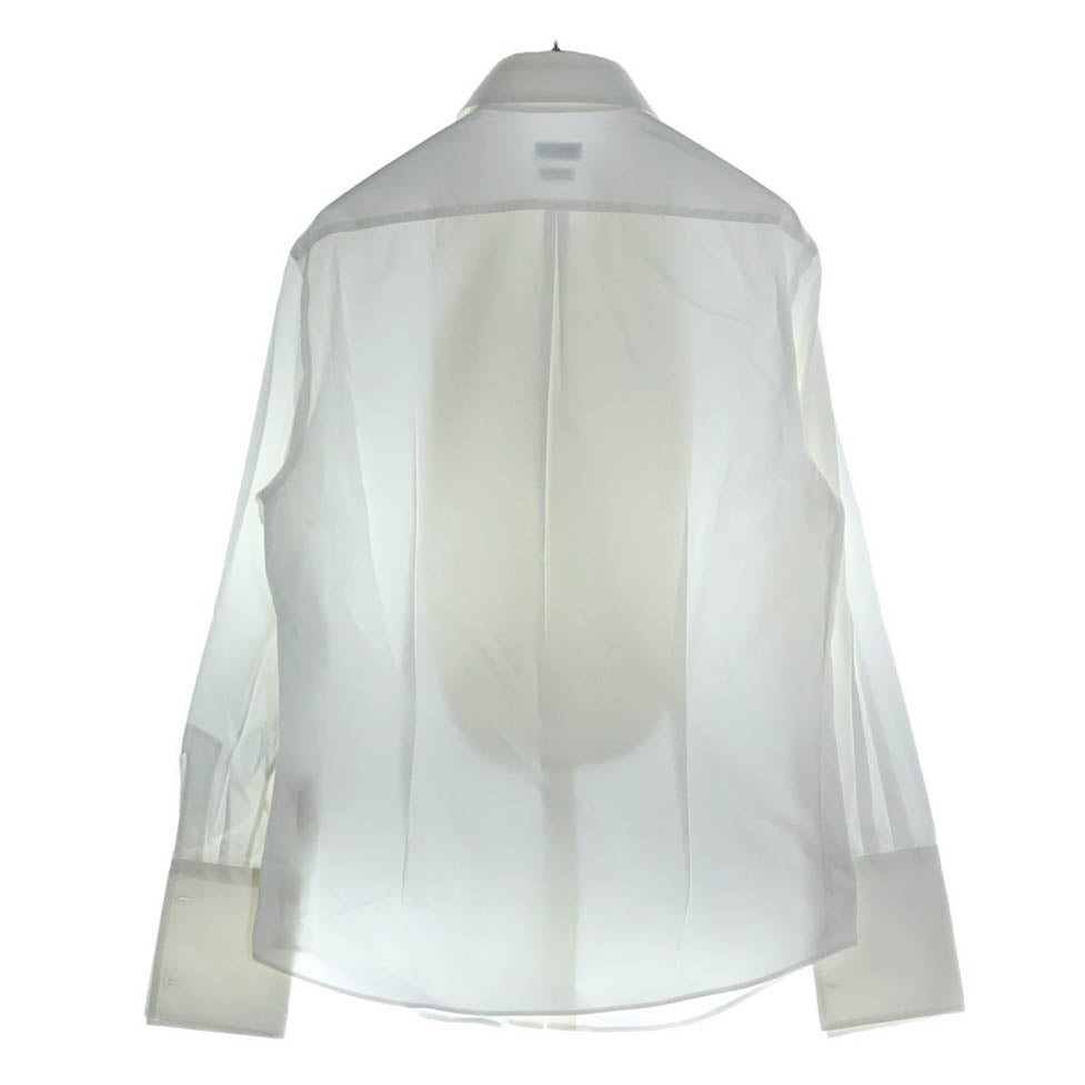 BRUNELLO CUCINELLI(ブルネロクチネリ) ダブルカフス プリーツ ボザム 長袖シャツ ホワイト
