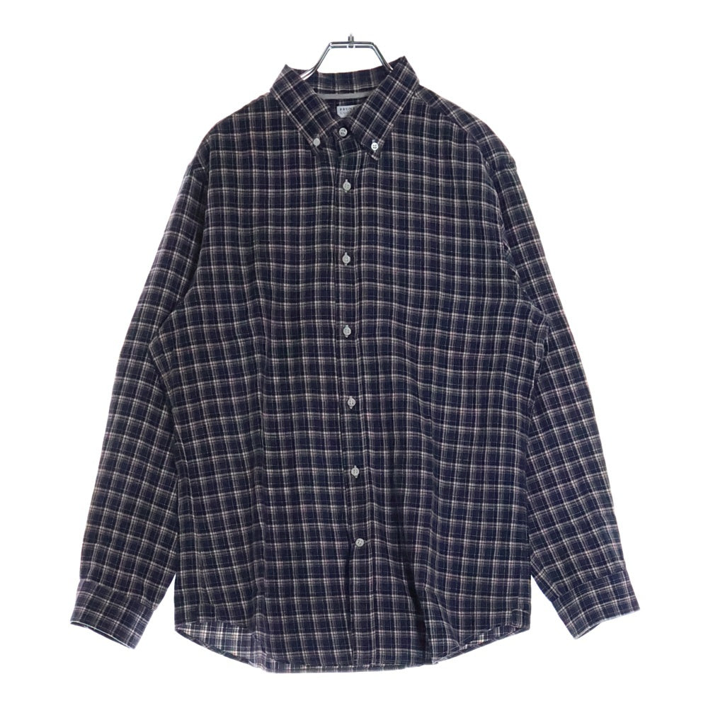 BRUNELLO CUCINELLI(ブルネロクチネリ) スリムフィット コットン チェック ボタンダウン 長袖シャツ ネイビー DE91645