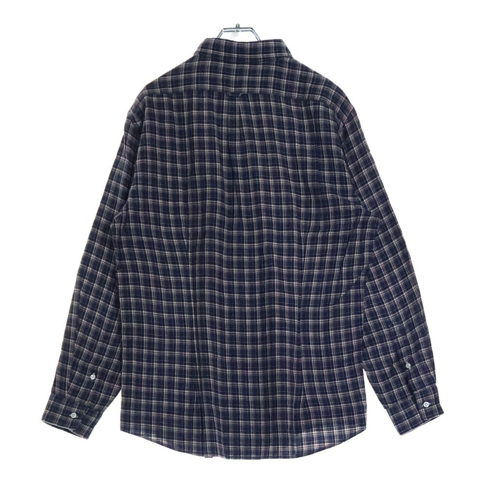 BRUNELLO CUCINELLI(ブルネロクチネリ) スリムフィット コットン チェック ボタンダウン 長袖シャツ ネイビー DE91645