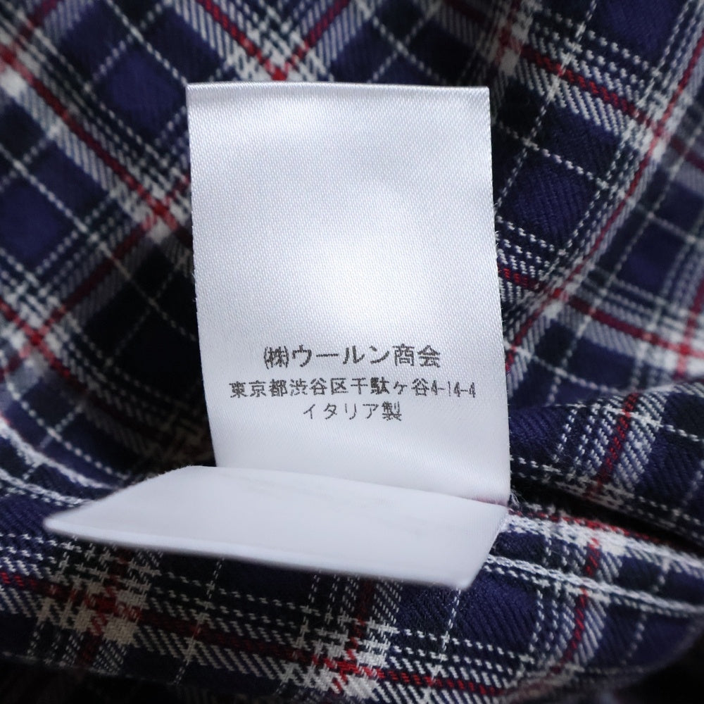 BRUNELLO CUCINELLI(ブルネロクチネリ) スリムフィット コットン チェック ボタンダウン 長袖シャツ ネイビー DE91645