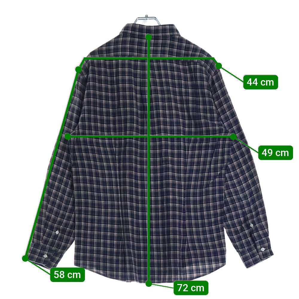 BRUNELLO CUCINELLI(ブルネロクチネリ) スリムフィット コットン チェック ボタンダウン 長袖シャツ ネイビー DE91645