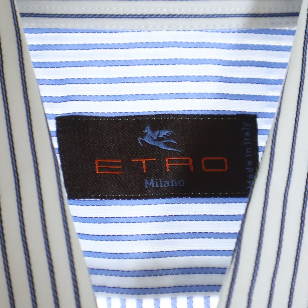 ETRO(エトロ) ストライプ コットン 長袖シャツ ホワイト/ブルー