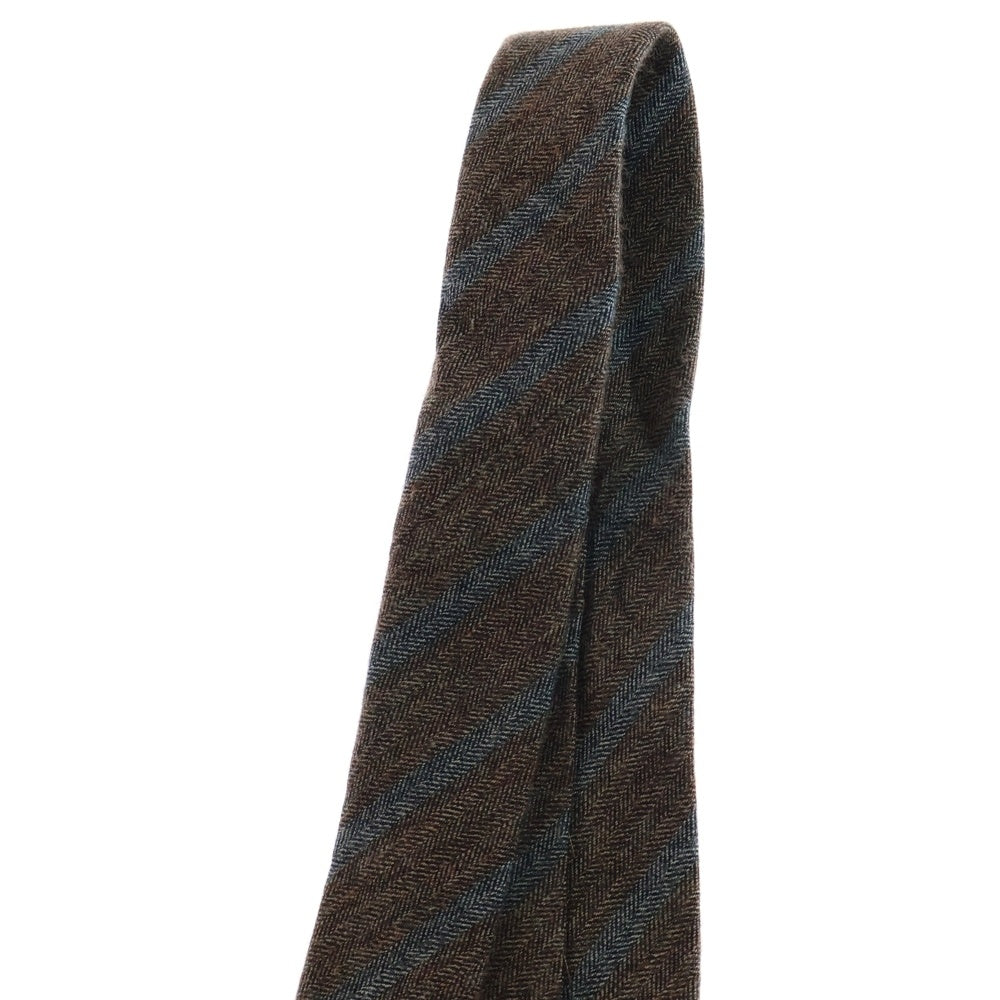 BRUNELLO CUCINELLI(ブルネロクチネリ) ストライプ コットン ネクタイ ブラウン/グレー MH8590018