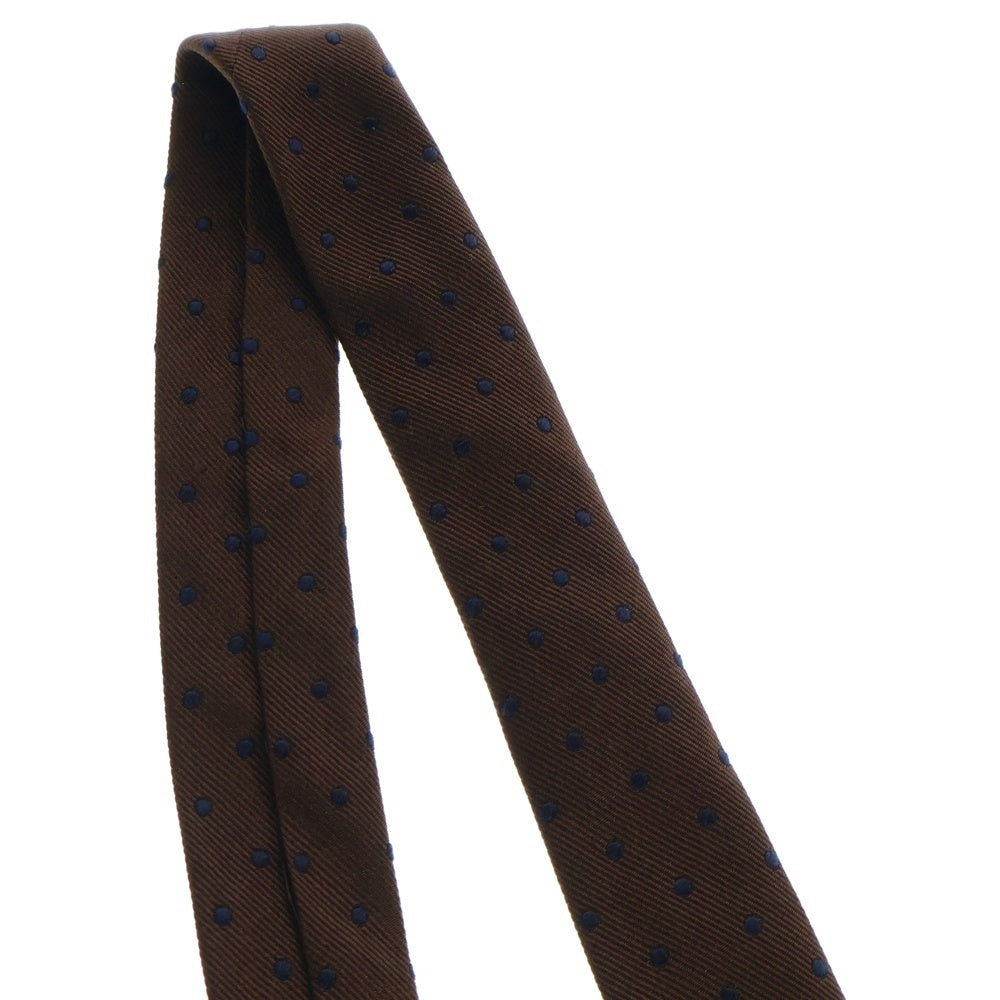 BRUNELLO CUCINELLI(ブルネロクチネリ) ドット柄 シルク ネクタイ ブラウン MQ8020018