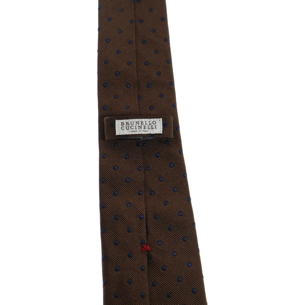 BRUNELLO CUCINELLI(ブルネロクチネリ) ドット柄 シルク ネクタイ ブラウン MQ8020018