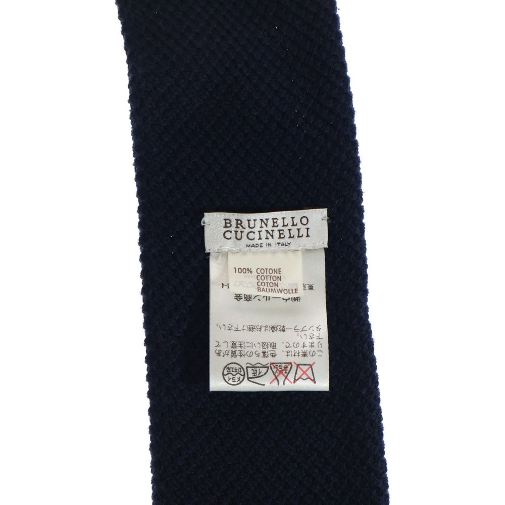 BRUNELLO CUCINELLI(ブルネロクチネリ) コットン ニット ネクタイ ネイビー