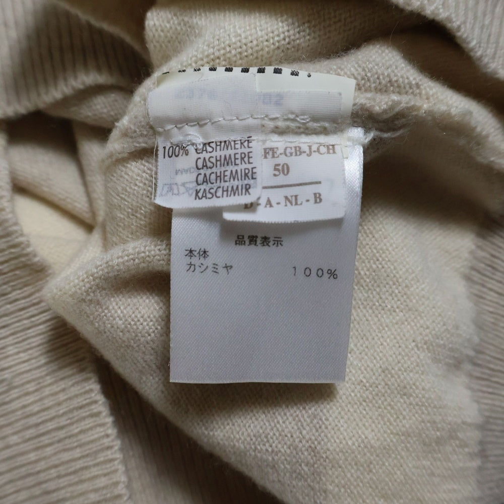 BRUNELLO CUCINELLI(ブルネロクチネリ) カシミヤ ボーダー クルーネック ニットセーター ベージュ DB96327