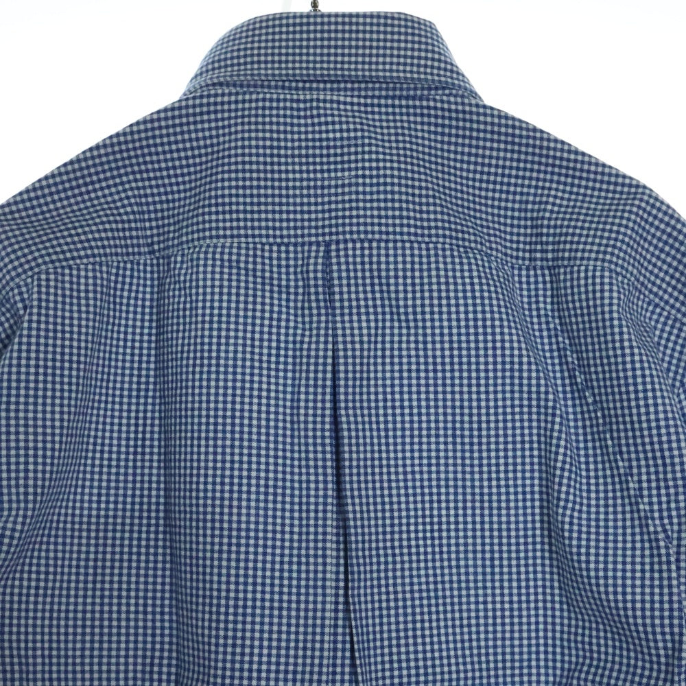 BRUNELLO CUCINELLI(ブルネロクチネリ) ギンガムチェック フロントポケット ボタンダウン 長袖シャツ ブルー