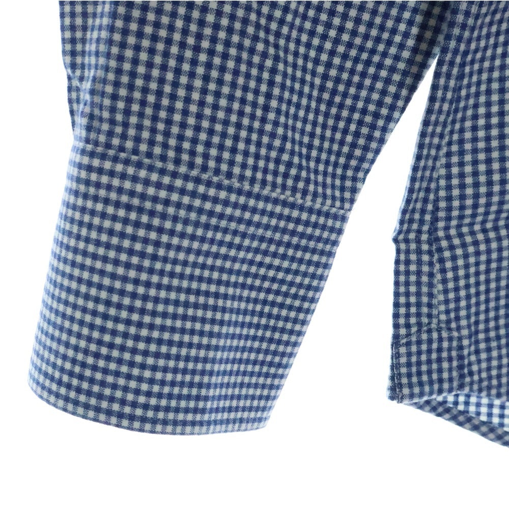 BRUNELLO CUCINELLI(ブルネロクチネリ) ギンガムチェック フロントポケット ボタンダウン 長袖シャツ ブルー