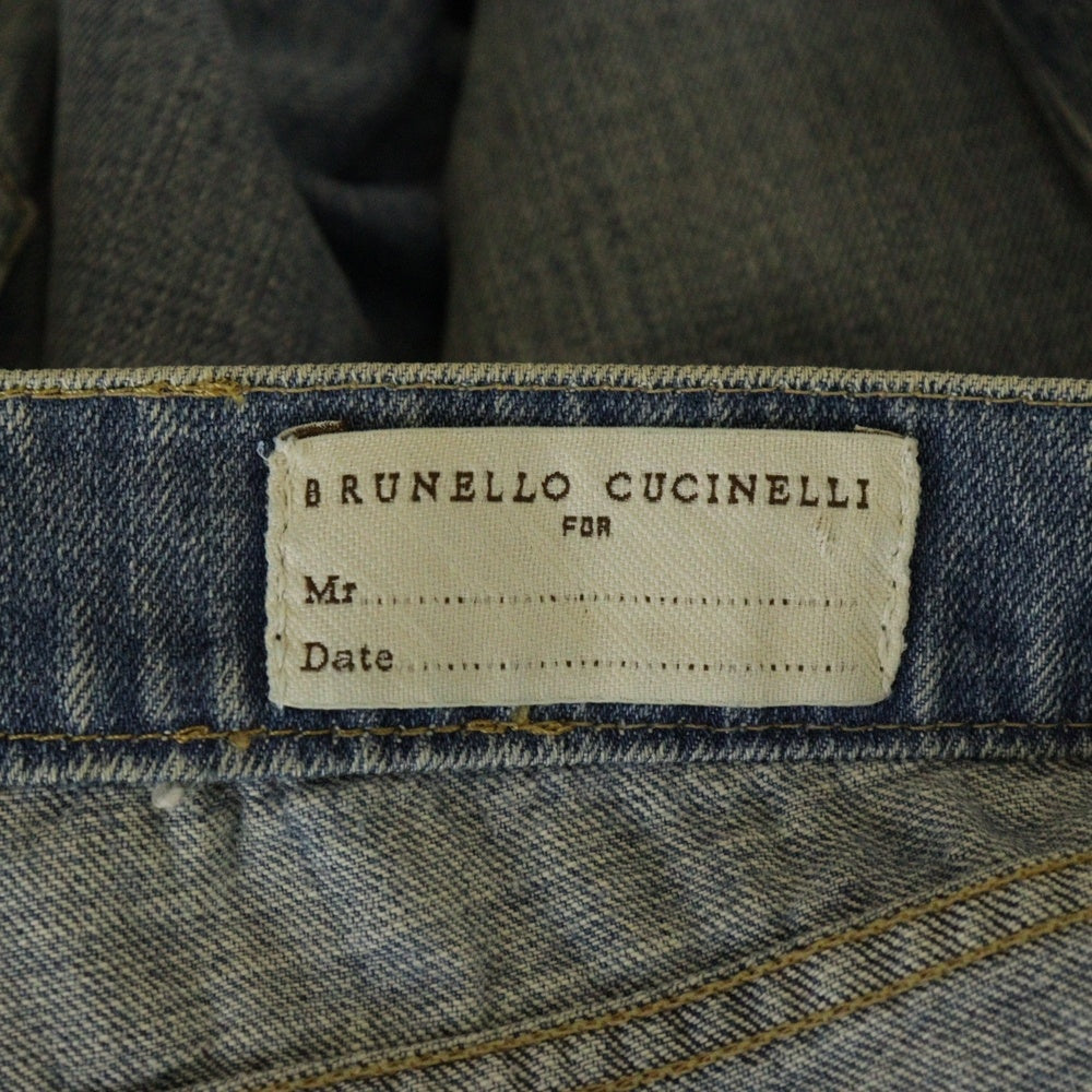 BRUNELLO CUCINELLI(ブルネロクチネリ) ボタンフライ ストレート デニムパンツ インディゴ