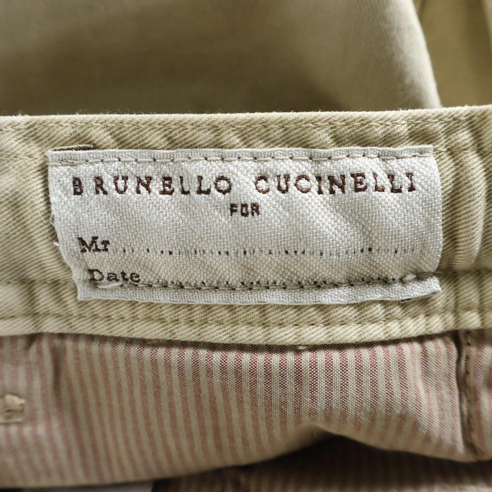 BRUNELLO CUCINELLI(ブルネロクチネリ) コットン ジップフライ カーゴ ショートパンツ ハーフパンツ ショーツ ベージュ DD92926