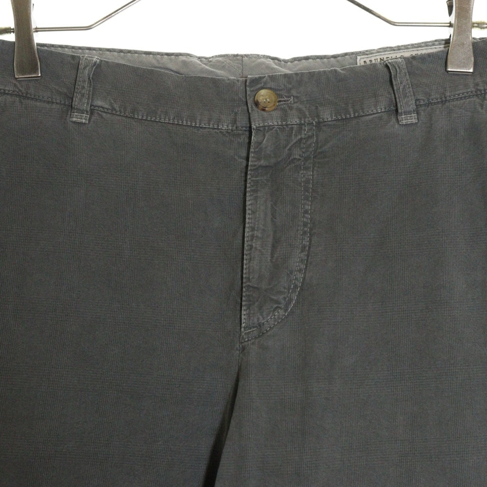 BRUNELLO CUCINELLI(ブルネロクチネリ) コットン ジップフライ カーゴパンツ グレー DK92922
