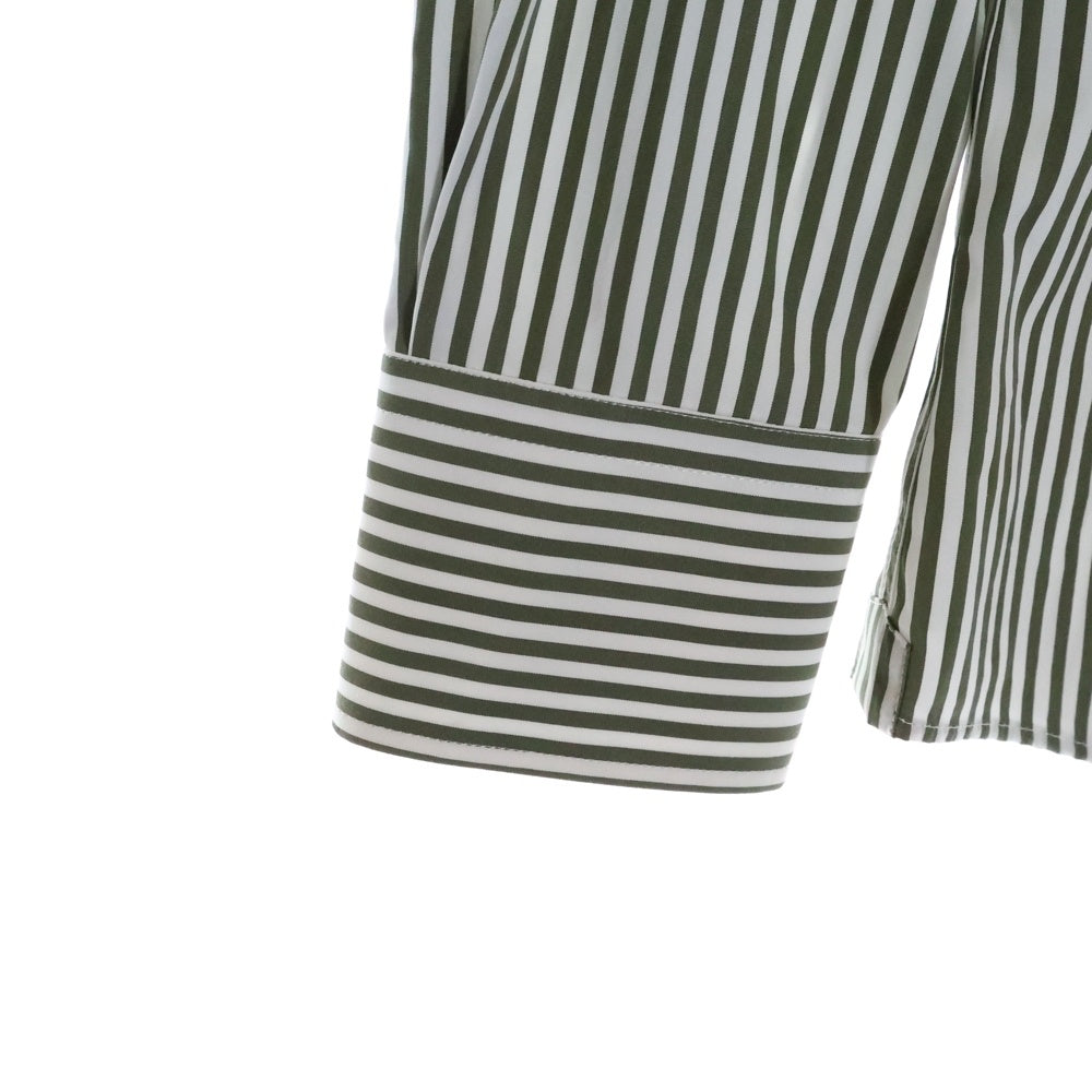 BRUNELLO CUCINELLI(ブルネロクチネリ) SLIM FIT スリムフィット コットン ストライプ 長袖シャツ ホワイト/カーキ