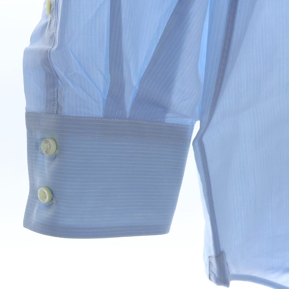 BRUNELLO CUCINELLI(ブルネロクチネリ) ストライプ フロントポケット ボタンダウン 長袖シャツ ブルー
