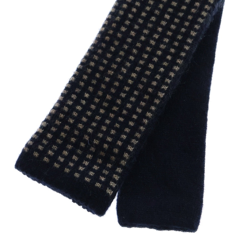 BRUNELLO CUCINELLI(ブルネロクチネリ) 千鳥格子 カシミヤネクタイ ネイビー ML8920018