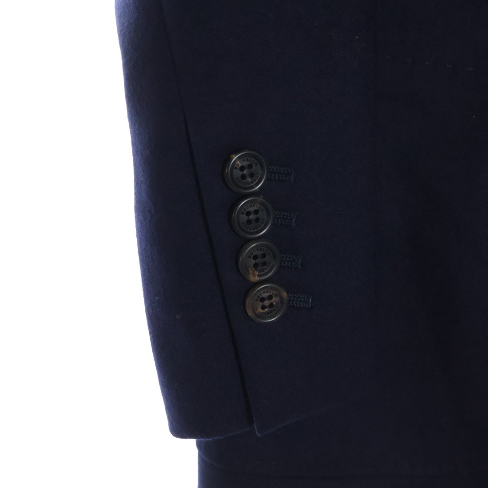 BRUNELLO CUCINELLI(ブルネロクチネリ) ノッチドラペル 2B バージンウール テーラードジャケット ネイビー