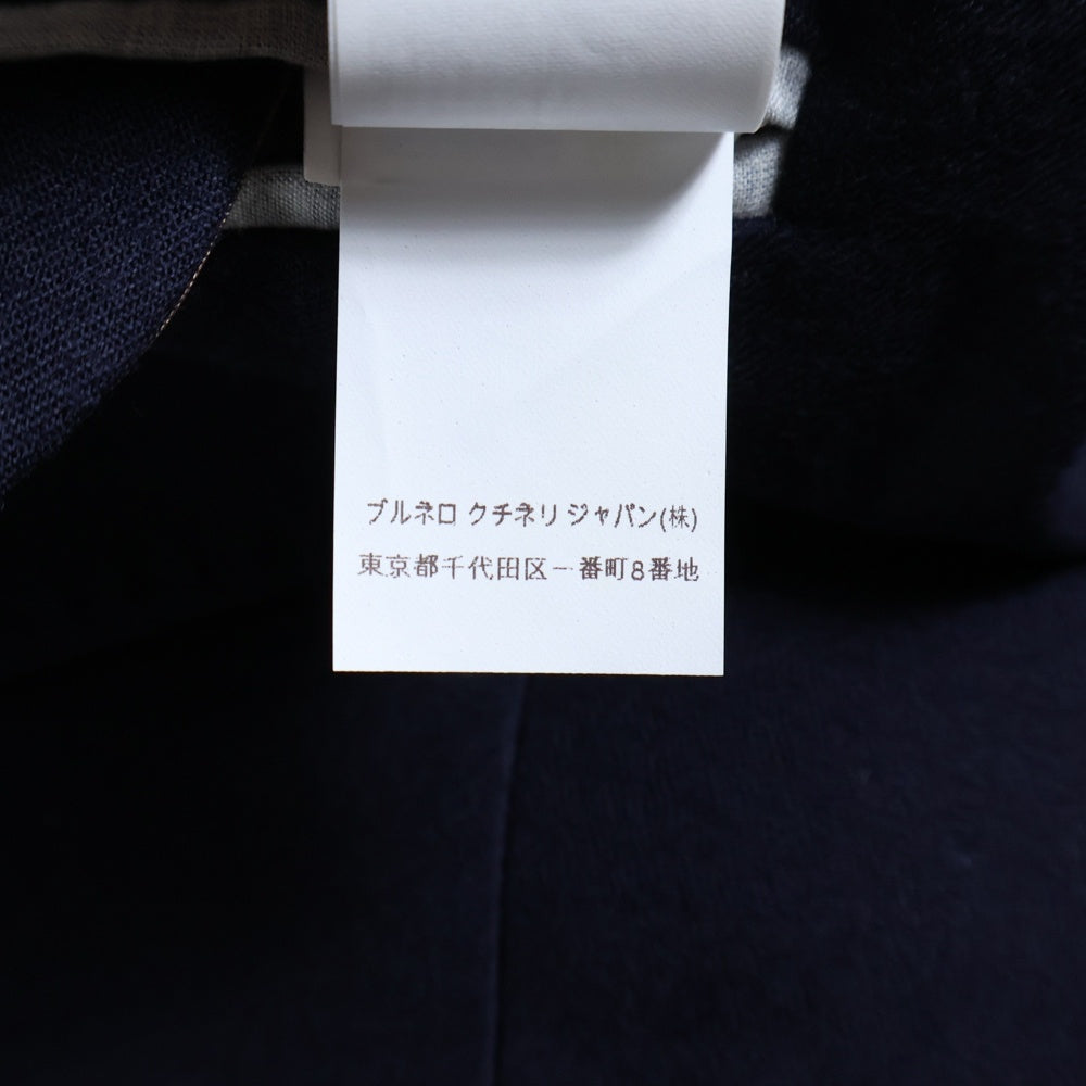 BRUNELLO CUCINELLI(ブルネロクチネリ) ノッチドラペル 2B バージンウール テーラードジャケット ネイビー