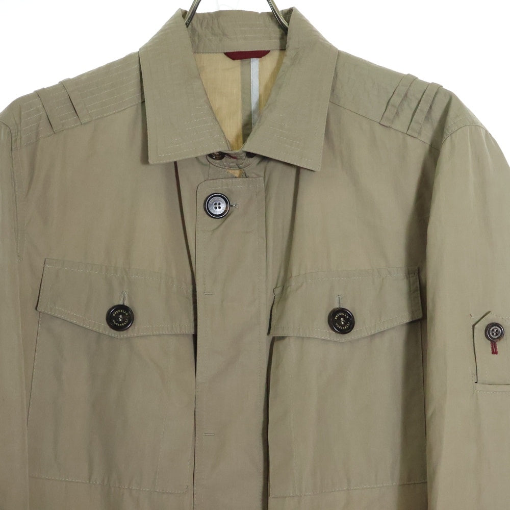 BRUNELLO CUCINELLI(ブルネロクチネリ) コットン マルチポケット ミリタリージャケット カーキ DB96532