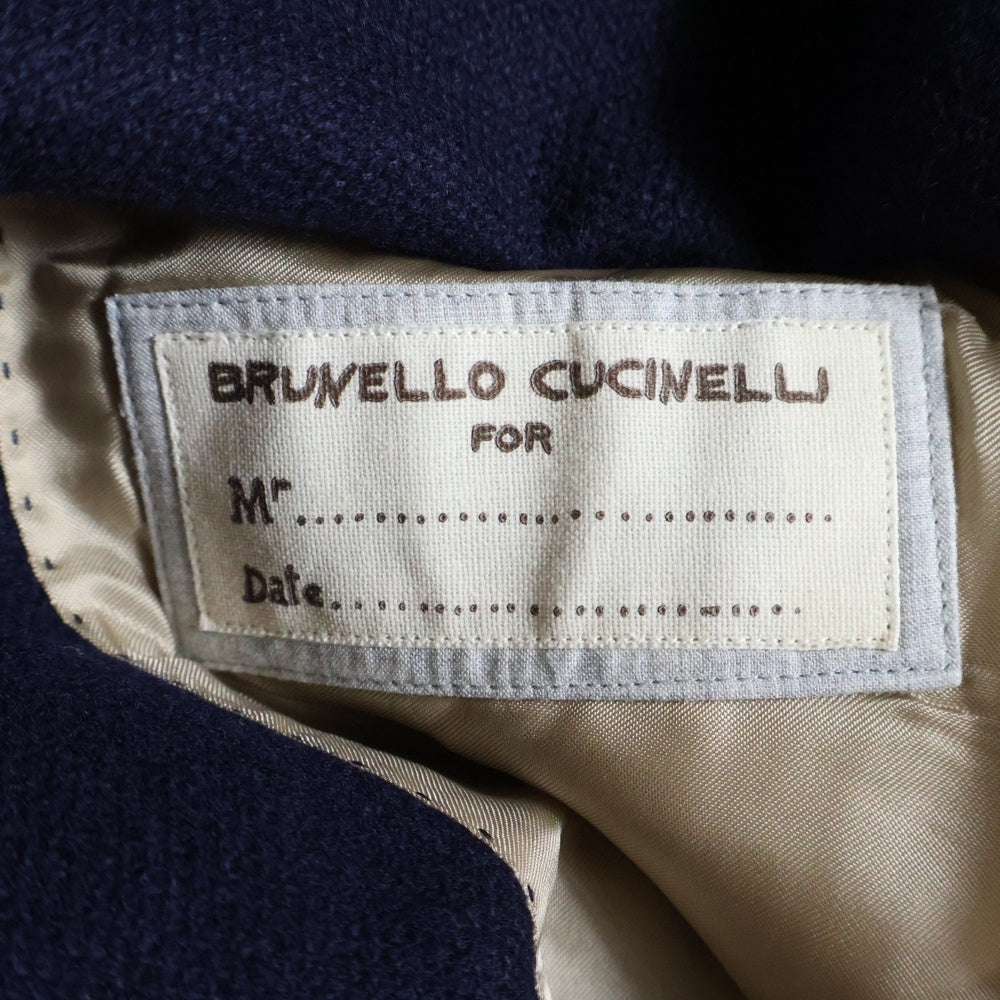 BRUNELLO CUCINELLI(ブルネロクチネリ) ピークドラペル 3B カシミヤ テーラードジャケット ネイビー DK97560