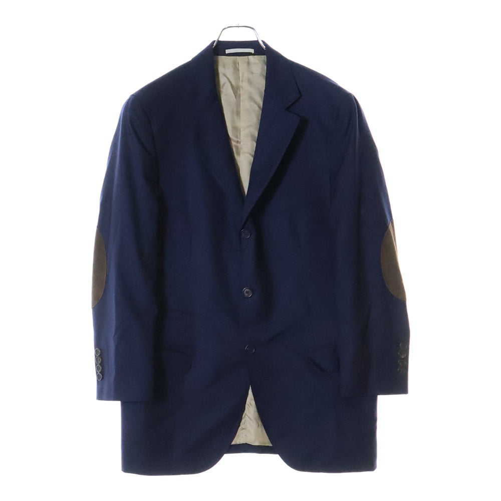 BRUNELLO CUCINELLI(ブルネロクチネリ) ノッチドラペル 3B エルボーパッチ カシミヤ テーラードジャケット ネイビー DK97512