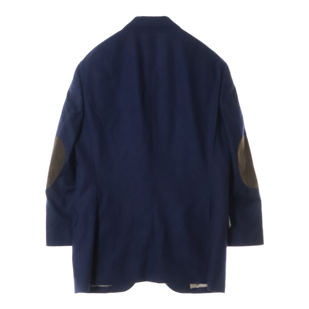BRUNELLO CUCINELLI(ブルネロクチネリ) ノッチドラペル 3B エルボーパッチ カシミヤ テーラードジャケット ネイビー DK97512
