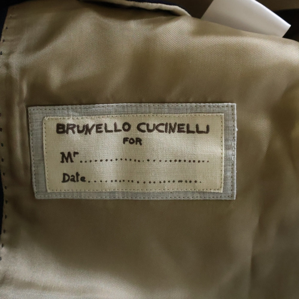 BRUNELLO CUCINELLI(ブルネロクチネリ) ノッチドラペル 3B エルボーパッチ カシミヤ テーラードジャケット ネイビー DK97512