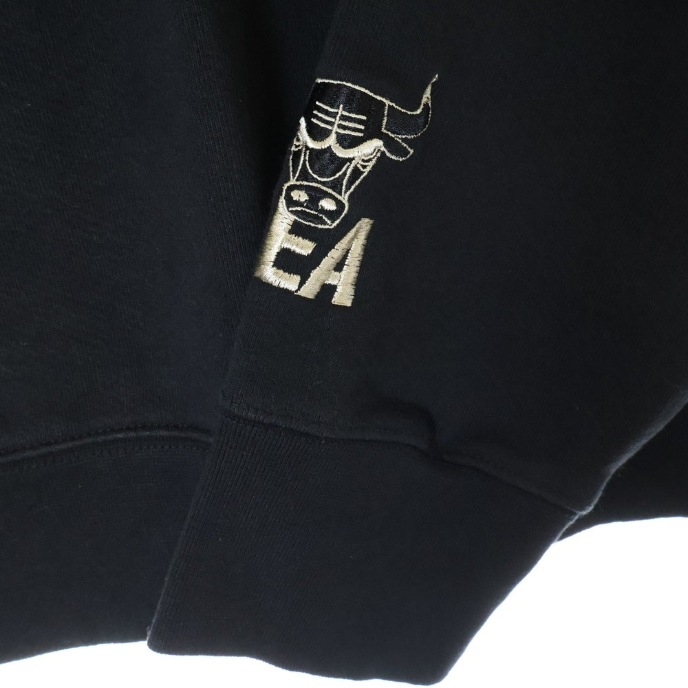 WIND AND SEA(ウィンダンシー) ×NBA CHICAGO BULLS CREW NECK SWEAT シカゴブルズ フロントパッチ クルーネック スウェットトレーナー ブラック WDS-C-NBA-23-Q2-03