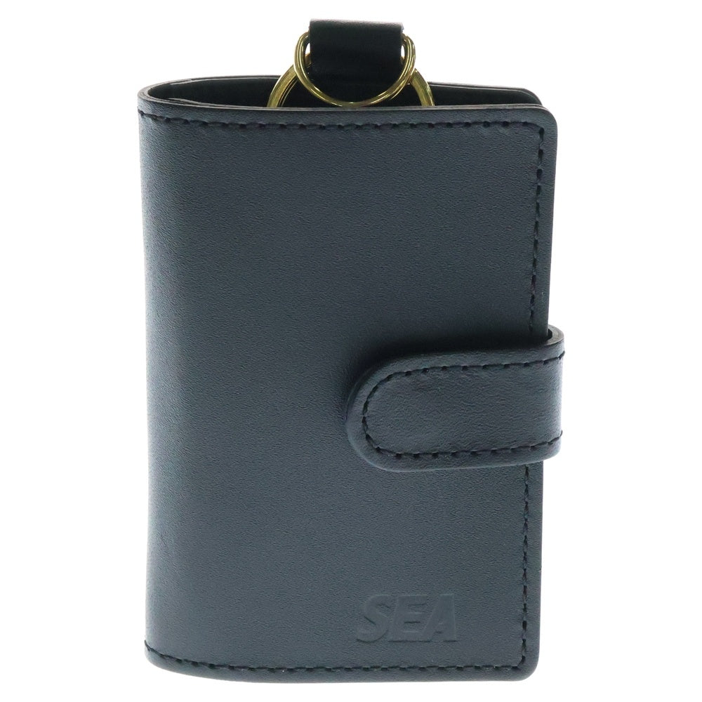 WIND AND SEA(ウィンダンシー) Leather Key Case ロゴエンボス レザー キーケース ブラック WDS-LTC-02