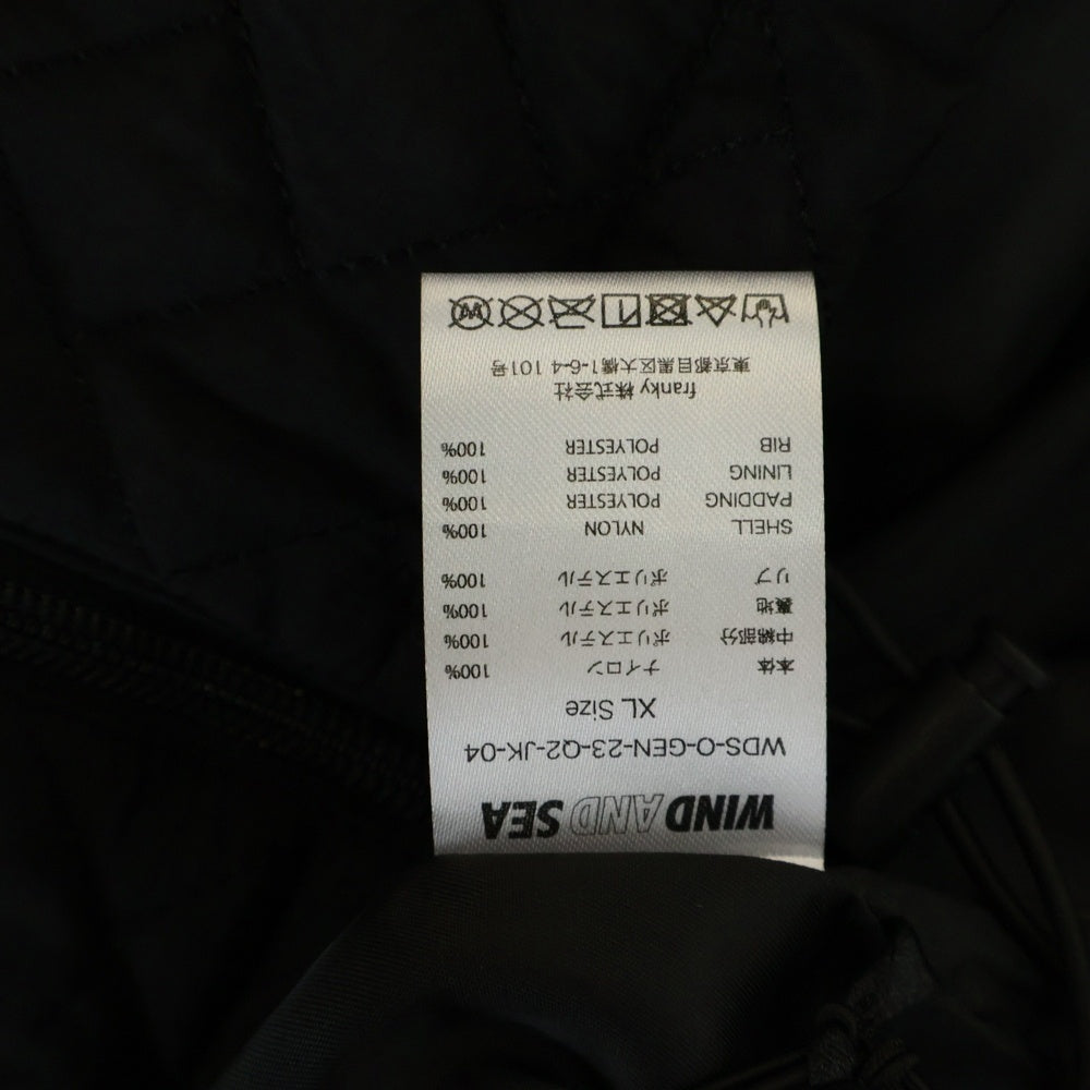 WIND AND SEA(ウィンダンシー) High Neck Quilting Blouson ハイネック キルティング ブルゾンジャケット ブラック WDS-O-GEN-23-Q2-JK-04