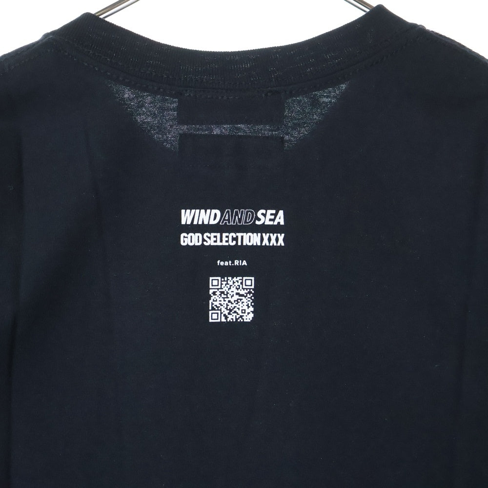 WIND AND SEA(ウィンダンシー) ×GOD SELECTION XXX feat RIA T-shirt ゴッドセレクション トリプルエックス リア 両面プリント クルーネック半袖Tシャツ ブラック WDS-XXX-SP-10