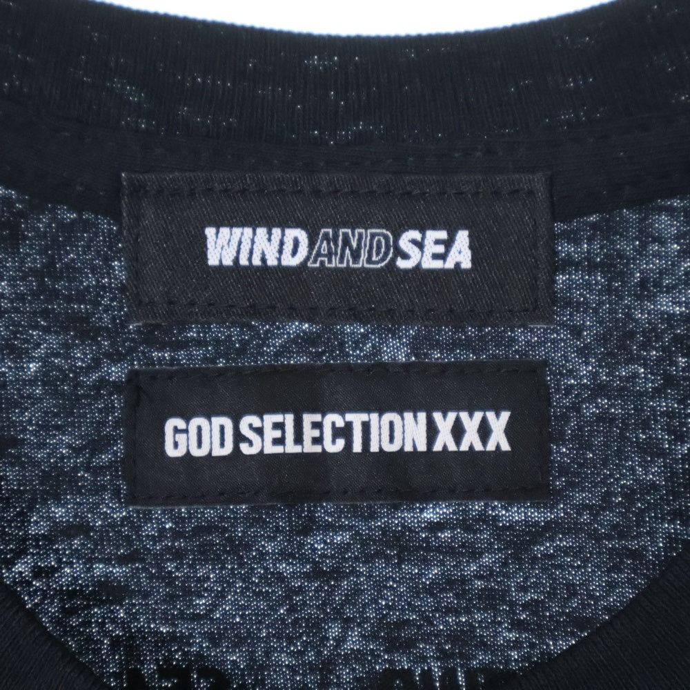WIND AND SEA(ウィンダンシー) ×GOD SELECTION XXX feat RIA T-shirt ゴッドセレクション トリプルエックス リア 両面プリント クルーネック半袖Tシャツ ブラック WDS-XXX-SP-10