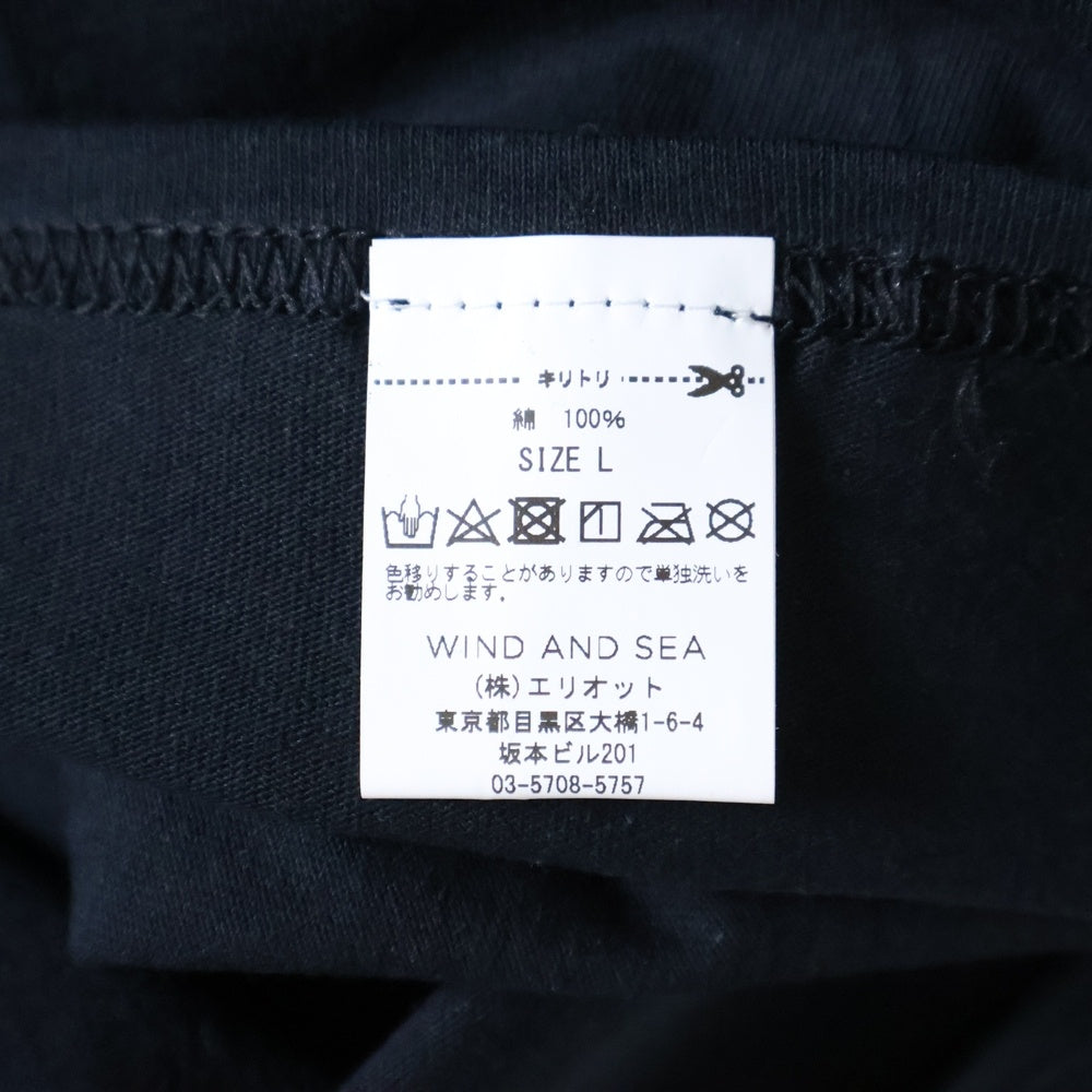 WIND AND SEA(ウィンダンシー) ×GOD SELECTION XXX feat RIA T-shirt ゴッドセレクション トリプルエックス リア 両面プリント クルーネック半袖Tシャツ ブラック WDS-XXX-SP-10