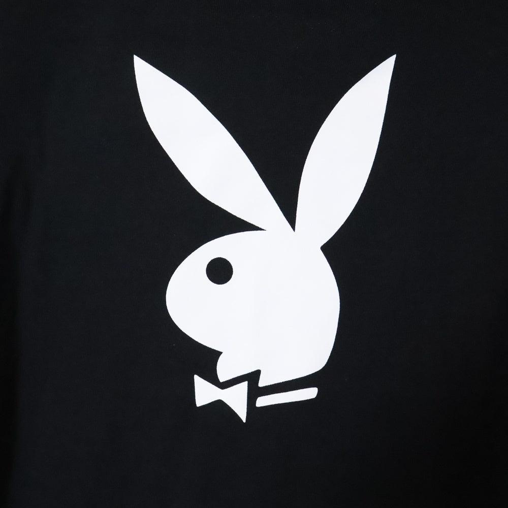 GOD SELECTION XXX(ゴッドセレクショントリプルエックス) ×PLAY BOY プレイボーイ 両面ロゴプリント プルオーバー スウェットパーカー フーディ ブラック 6014-849P