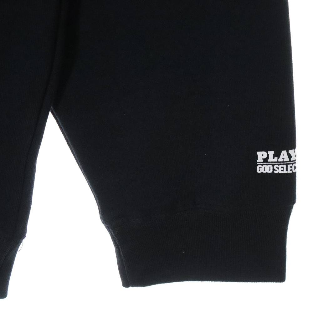 GOD SELECTION XXX(ゴッドセレクショントリプルエックス) ×PLAY BOY プレイボーイ 両面ロゴプリント プルオーバー スウェットパーカー フーディ ブラック 6014-849P