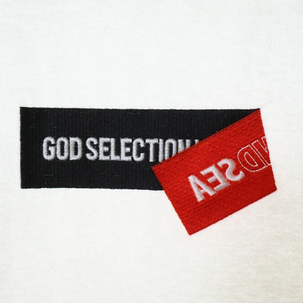 WIND AND SEA(ウィンダンシー) ×GOD SELECTION XXX T-shirt ゴッドセレクション トリプルエックス フロントロゴワッペン クルーネック半袖Tシャツ カットソー ホワイト WDS-XXX-SP-09