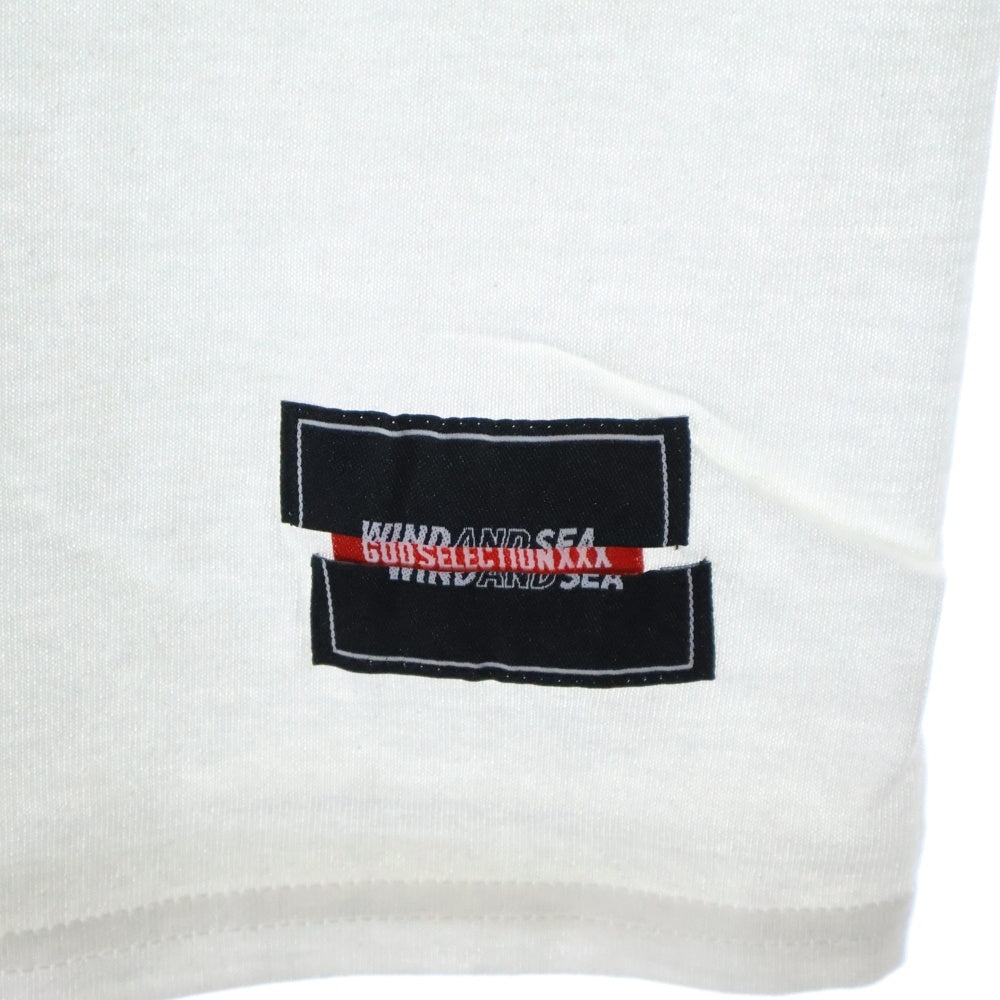 WIND AND SEA(ウィンダンシー) ×GOD SELECTION XXX T-shirt ゴッドセレクション トリプルエックス フロントロゴワッペン クルーネック半袖Tシャツ カットソー ホワイト WDS-XXX-SP-09
