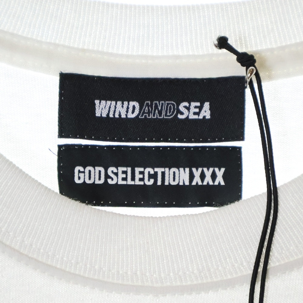 WIND AND SEA(ウィンダンシー) ×GOD SELECTION XXX T-shirt ゴッドセレクション トリプルエックス フロントロゴワッペン クルーネック半袖Tシャツ カットソー ホワイト WDS-XXX-SP-09