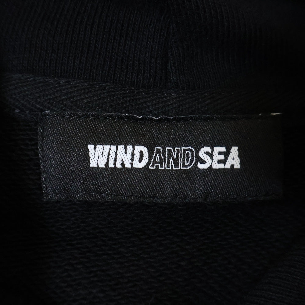 WIND AND SEA(ウィンダンシー) SEA HOODED SWEATSHIRT KNIT LIMITED ロゴプリント プルオーバーパーカー フーディ ブラック/ゴールド WDS-O-KNZ-25-Q1-CS-01