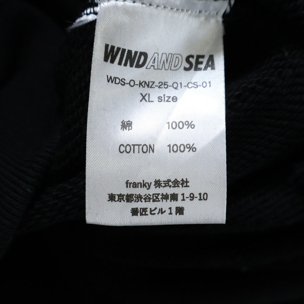 WIND AND SEA(ウィンダンシー) SEA HOODED SWEATSHIRT KNIT LIMITED ロゴプリント プルオーバーパーカー フーディ ブラック/ゴールド WDS-O-KNZ-25-Q1-CS-01
