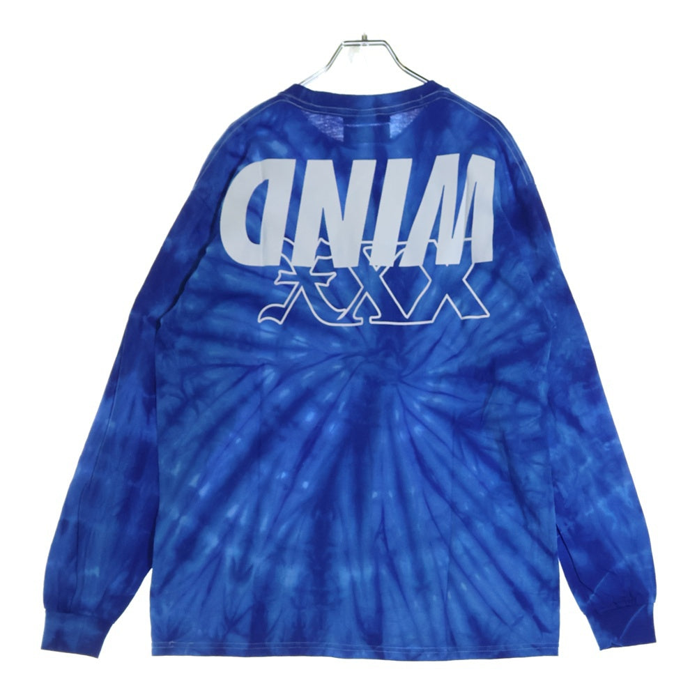 GOD SELECTION XXX(ゴッドセレクショントリプルエックス) ×WIND AND SEA ウィンダンシー タイダイ柄 フロントロゴ クルーネック長袖Tシャツ カットソー ブルー GX-A21-WSLT-09