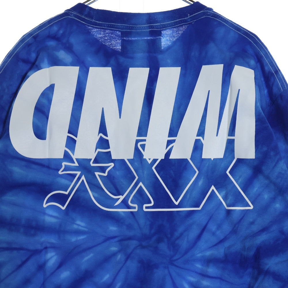 GOD SELECTION XXX(ゴッドセレクショントリプルエックス) ×WIND AND SEA ウィンダンシー タイダイ柄 フロントロゴ クルーネック長袖Tシャツ カットソー ブルー GX-A21-WSLT-09