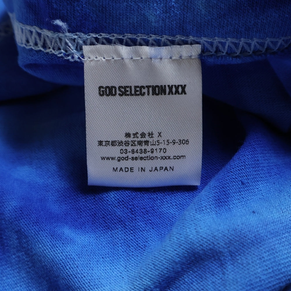 GOD SELECTION XXX(ゴッドセレクショントリプルエックス) ×WIND AND SEA ウィンダンシー タイダイ柄 フロントロゴ クルーネック長袖Tシャツ カットソー ブルー GX-A21-WSLT-09