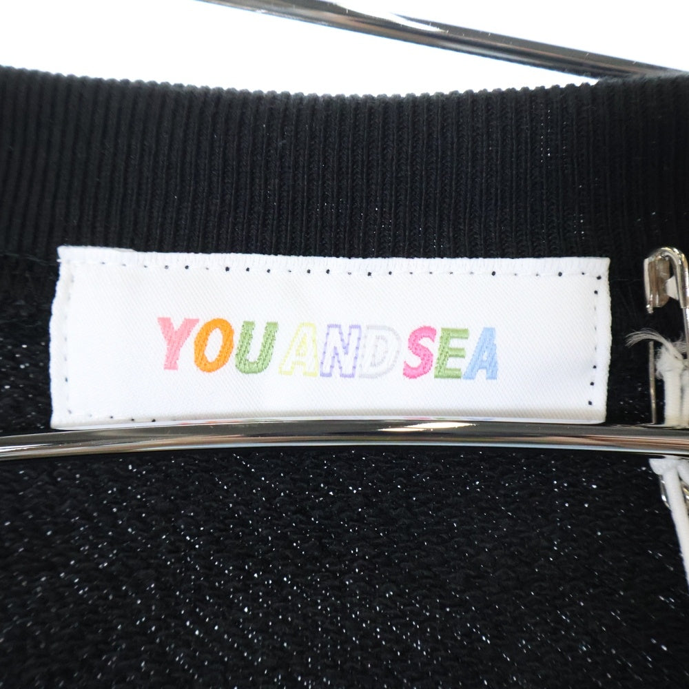 WIND AND SEA(ウィンダンシー) YOU AND SEA WDS CUSTOM SWEATSHIRT ユーアンドシー カスタム ロゴプリント クルーネックトレーナー スウェット ブラック WDS-O-YAS-23-Q1-01