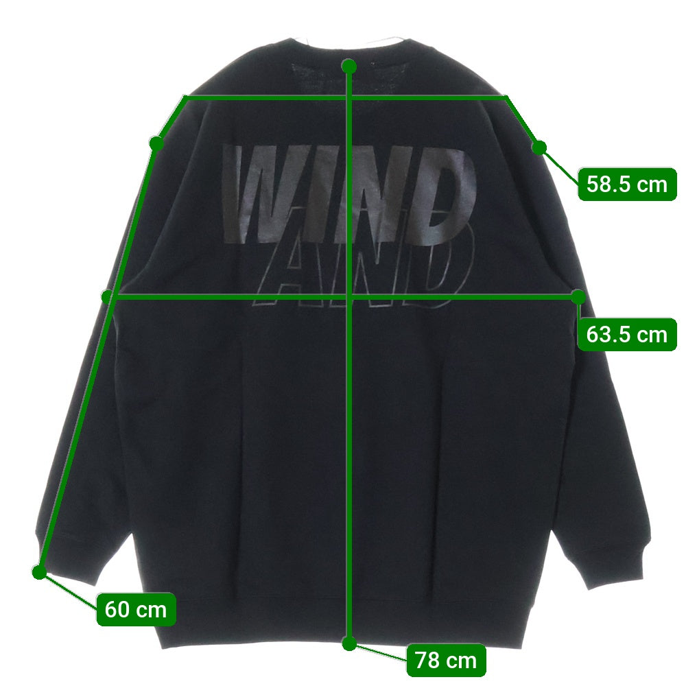 WIND AND SEA(ウィンダンシー) YOU AND SEA WDS CUSTOM SWEATSHIRT ユーアンドシー カスタム ロゴプリント クルーネックトレーナー スウェット ブラック WDS-O-YAS-23-Q1-01