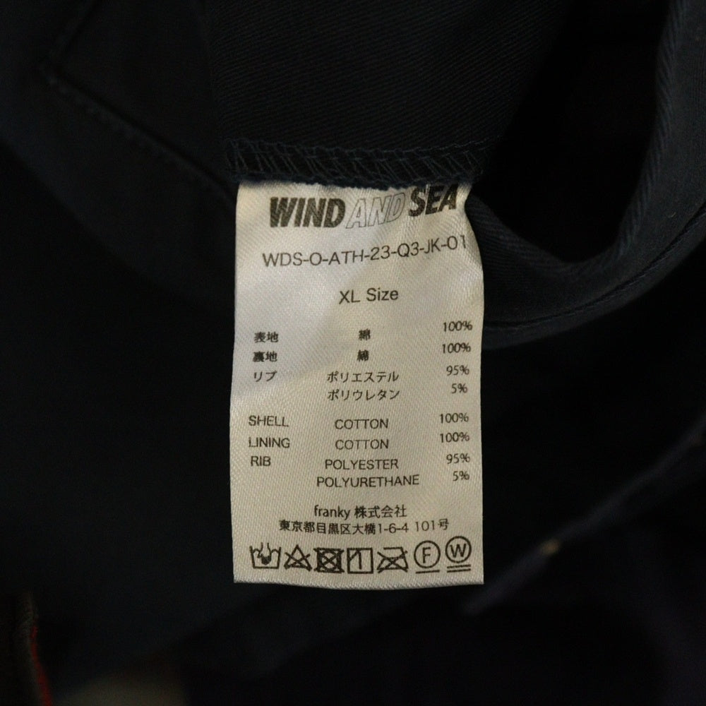 WIND AND SEA(ウィンダンシー) WDS CANVAS DERBY JACKET キャンバスダービー スタジアムジャケット スタジャン ブルゾン ネイビー WDS-O-ATH-23-Q3-JK-01