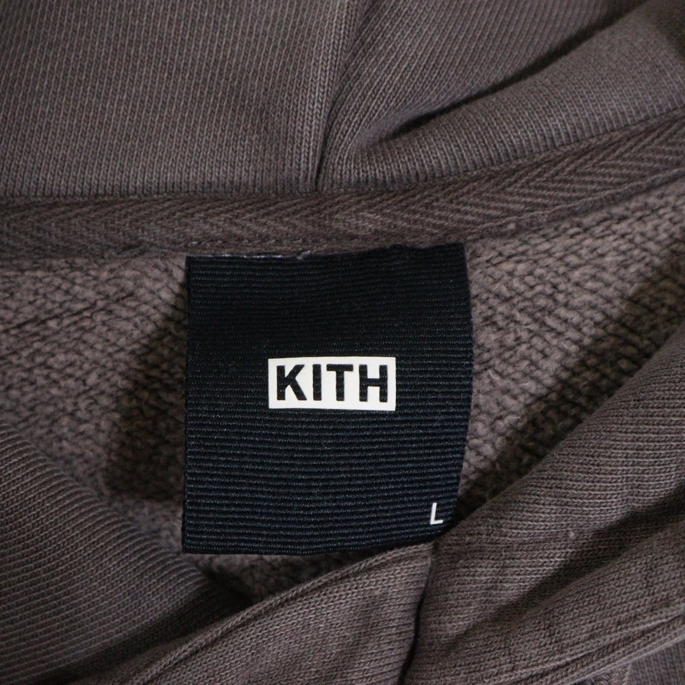 KITH(キス) ボックスロゴ刺繍 プルオーバーパーカー スウェット フーディ ラベンダー