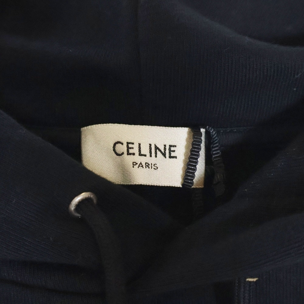 CELINE(セリーヌ) 21AW エディ期 フロントスタッズロゴ プルオーバー スウェットパーカー ブラック 2Y479052H