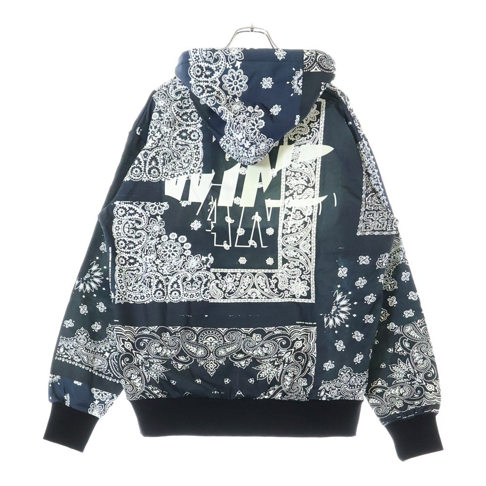 WIND AND SEA(ウィンダンシー) ×MIYAGI HIDETAKA WDS HOODIE ミヤギヒデタカ ペイズリー柄 ロゴプリント プルオーバーパーカー スウェット フーディ ブラック WDS-C-MYGH-24-Q3-05