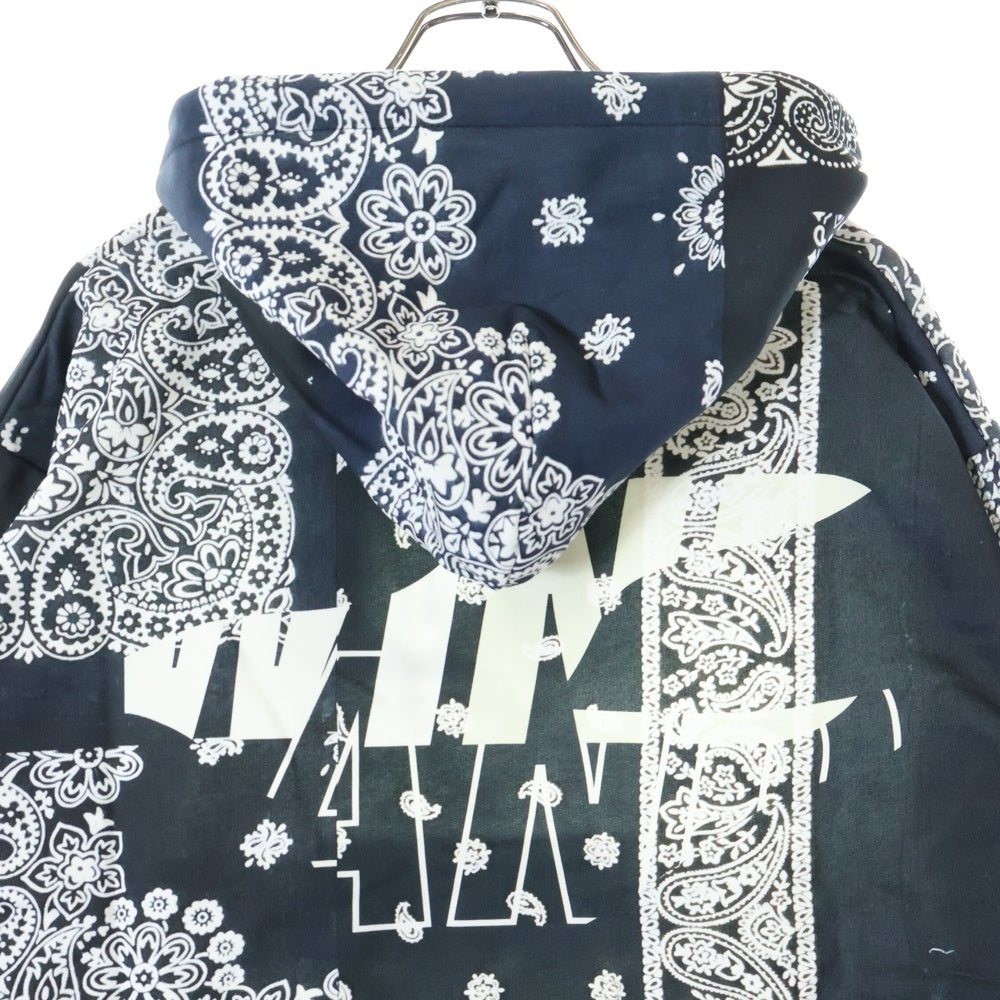WIND AND SEA(ウィンダンシー) ×MIYAGI HIDETAKA WDS HOODIE ミヤギヒデタカ ペイズリー柄 ロゴプリント プルオーバーパーカー スウェット フーディ ブラック WDS-C-MYGH-24-Q3-05